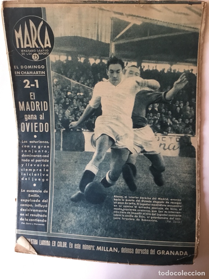 Colecionismo desportivo: Marca , semanario gr&aacute;fico, 24 Noviembre a&ntilde;o 1942, 24 p&aacute;ginas