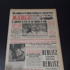 Coleccionismo deportivo: MARCA. 5/11/1959. COPA EUROPA. JENEUSSE,0 - R.MADRID,5. MILAN,0 - BARCELONA,2.. Lote 115090203