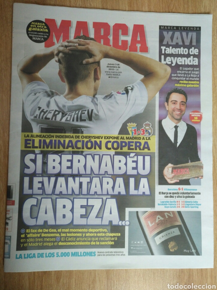 Coleccionismo deportivo: Marca 3/12/2015