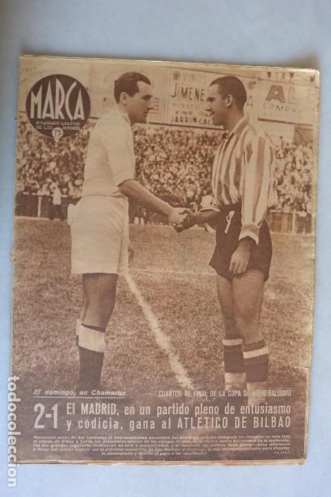 Colecionismo desportivo: SEMANARIO GRAFICO MARCA. N&ordm; 172. 1942. PARTIDO MADRID-A.BILBAO