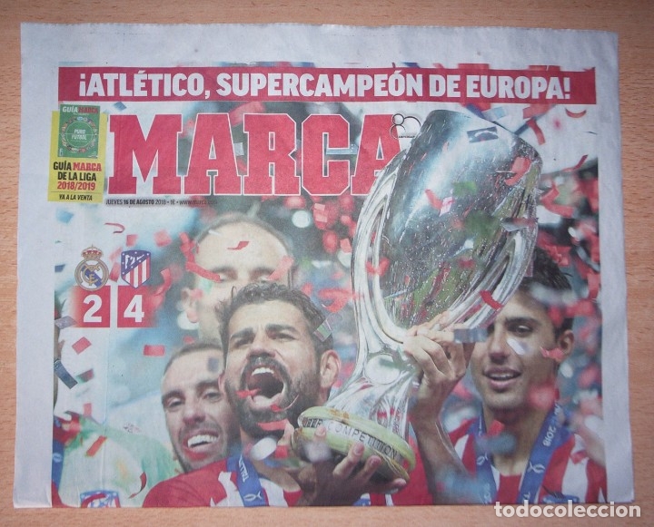 Colecionismo desportivo: PERIODICO MARCA NUEVO ATLETICO MADRID CAMPEON SUPERCOPA EUROPA TEMPORADA 2018 2019 18 19