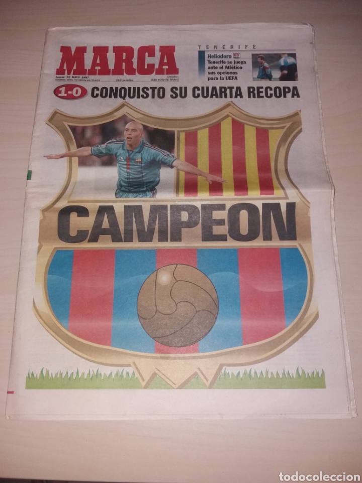 Coleccionismo deportivo: ANTIGUO PERIÓDICO MARCA - 1997 - FC BARCELONA CAMPEÓN RECOPA - Foto 1 - 136161825