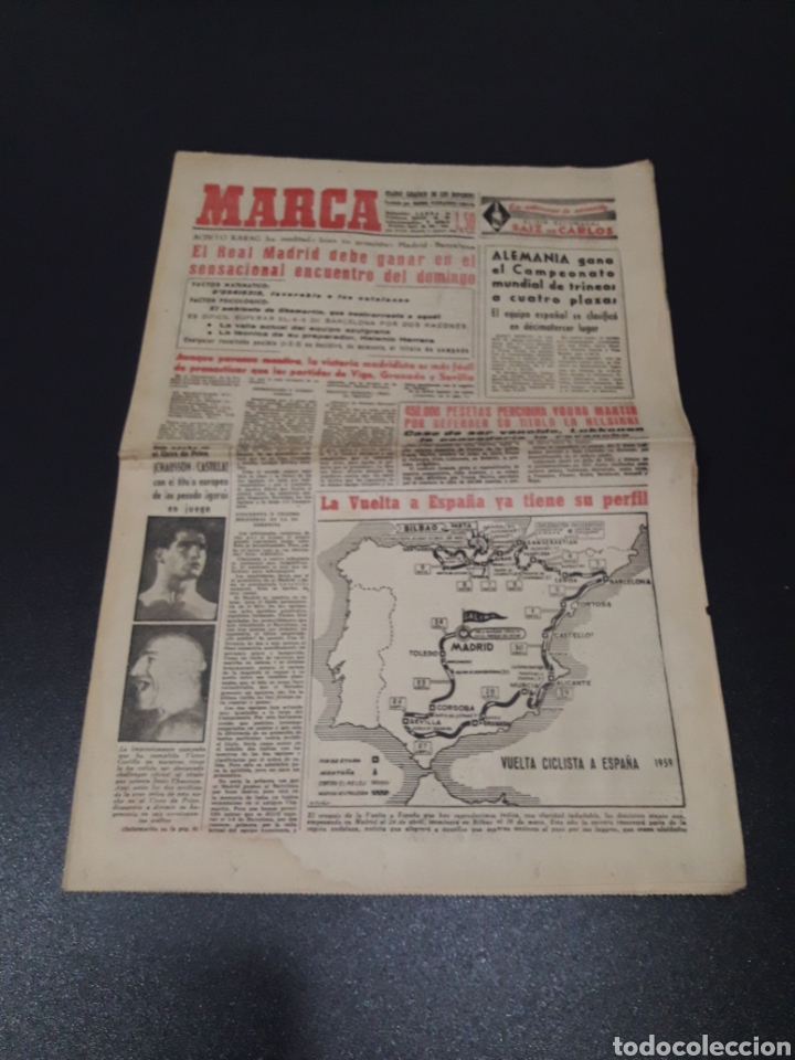 Sammelleidenschaft Sport: MARCA 11/02/1959. VUELTA A ESPA&Ntilde;A FUTBOL R.MADRID CELTA BARCELONA ITALIA V ESPA&Ntilde;A.