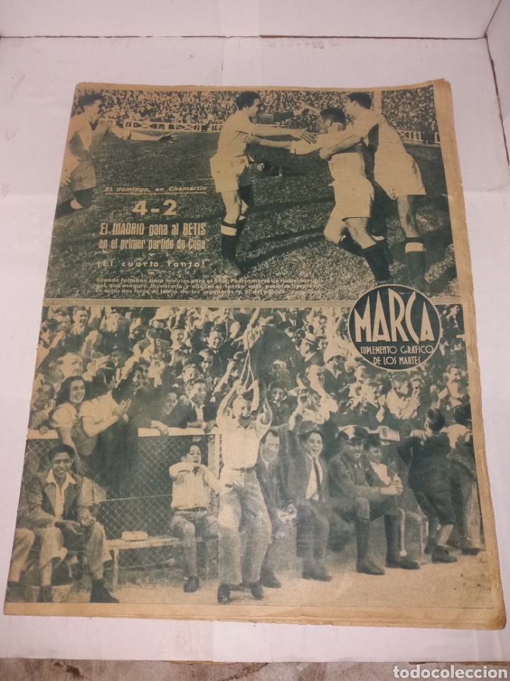 Coleccionismo deportivo: Peri&oacute;dico deportivo Marca suplemento gr&aacute;fico de los martes fecha 2 de mayo del 1944