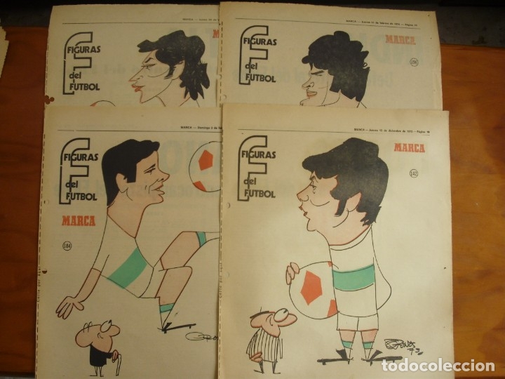 Colecionismo desportivo: 12 HOJAS DEL ELCHE C.F. SERIAL FIGURAS DEL FUTBOL 1973-74 CARICATURA Y AUTOBIOGRAFIA de cronos