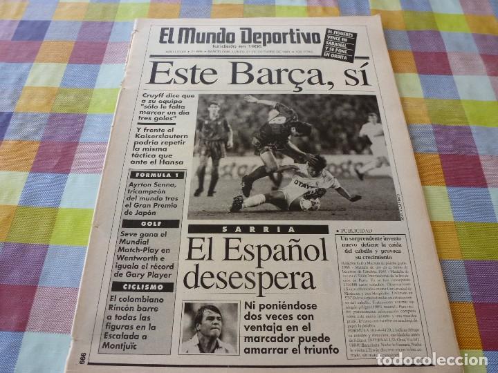 Collectionnisme sportif: MUNDO DEPORTIVO(21-10-91)R.MADRID-BAR&Ccedil;A,NAPOLES Y SAMPDORIA,IGNASI ESCUD&Eacute; OPERADO(HOCKEY)