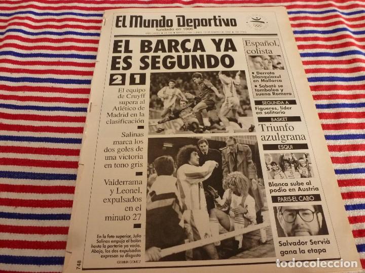 Coleccionismo deportivo: MUNDO DEPORTIVO(13-1-92)BAR&Ccedil;A 2 VALLADOLID 1,VERONA 0 MILAN 1(ANCELLOTTI)NOCHE DE MUNDO DEPORTIVO