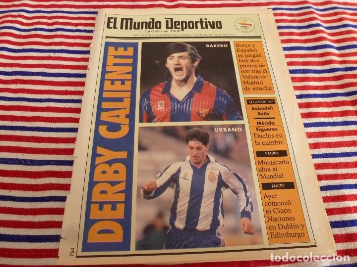 Sports collectibles: MUNDO DEPORTIVO(19-1-92)HOY BAR&Ccedil;A-ESPA&Ntilde;OL,GUARDIOLA Y ANGEL LUIS,MUNDIAL DE RALLYES,BANYOLES OLIMPIC