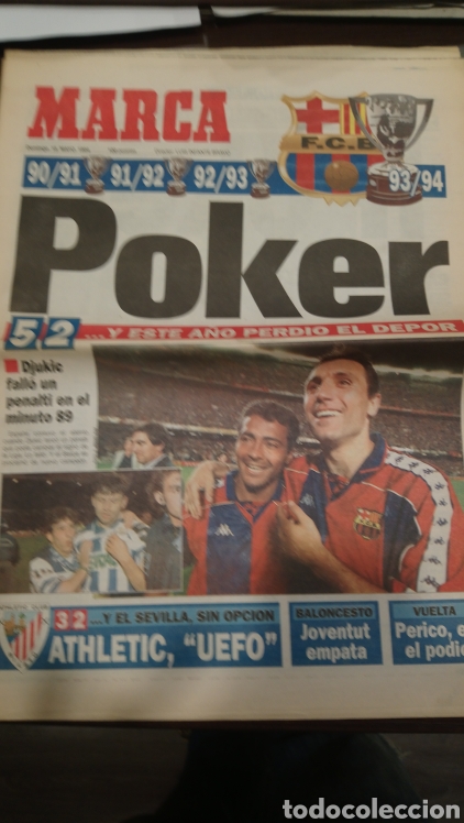 Collectionnisme sportif: Marca. Barsa campe&oacute;n de liga 93/94. Mayo 94.no completo