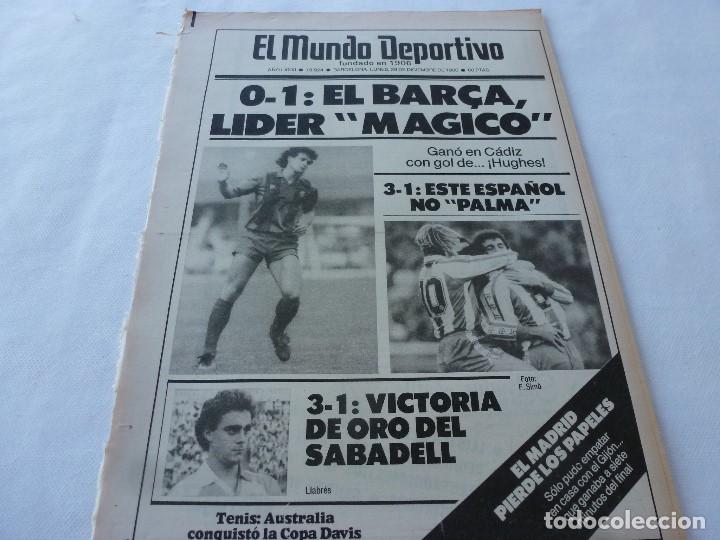 Coleccionismo deportivo: MUNDO DEPORTIVO(29-12-86)CADIZ 0 BAR&Ccedil;A 1,ESPA&Ntilde;OL 3 L.PALMAS 1,EL VIC 3&ordf; DIVISION,