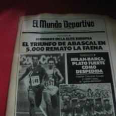 Coleccionismo deportivo: EL MUNDO DEPORTIVO Nº 20.104 29 JUNIO 1987. TRIUNFO DE ABASCAL EN 5.000 M. MUNDIALITO MILAN-BARÇA. Lote 169172336