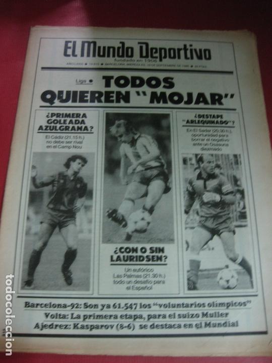Collezionismo sportivo: EL MUNDO DEPORTIVO N&ordm; 19815. 10 SEPTIEMBRE 1986. LIGA: TODOS QUIEREN MOJAR. AJEDREZ: KASPAROV ....