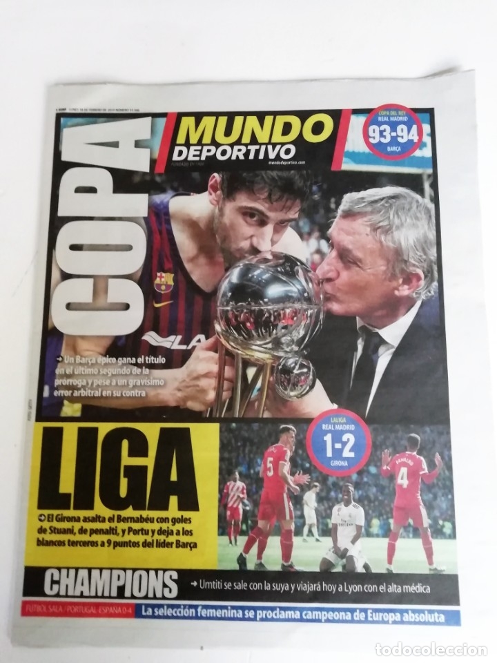 Coleccionismo deportivo: Mundo deportivo, f.c. barcelona gana la copa del rey de baloncesto 2019