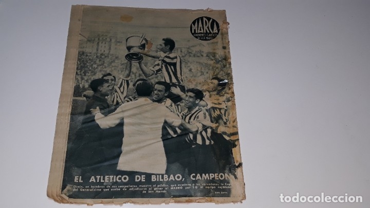 Collectionnisme sportif: ANTIGUO DIARIO MARCA N&ordm; 30 A&Ntilde;O II JUNIO DE 1943 ATLETICO BILBAO CAMPEON COPA GENERALISIMO CON POSTER