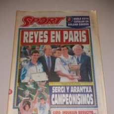 Coleccionismo deportivo: PERIÓDICO SPORT. ROLAND GARROS, 1994. ARANTXA SÁNCHEZ VICARIO Y SERGI BRUGUERA. Lote 183335120