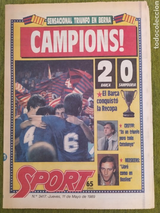 Diario Sport Final De La Recopa De Europa 1989 Vendido En Subasta 183964026 9852