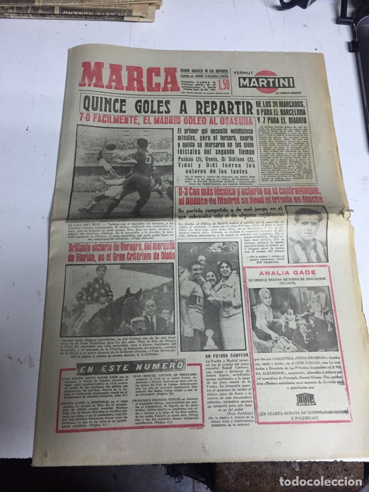 Coleccionismo deportivo: Peri&oacute;dico marca a&ntilde;o 1959 - Foto 1