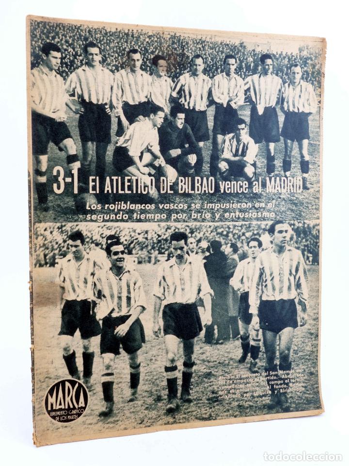 Collectionnisme sportif: MARCA, SUPLEMENTO GR&Aacute;FICO DE LOS MARTES N&ordm; 55. 14 de diciembre de 1943. ATL&Eacute;TICO DE BILBAO - MADRID