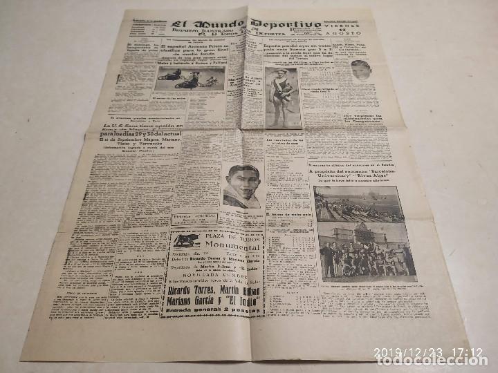 Sports collectibles: EL MUNDO DEPORTIVOS N&ordm; 4027 - 17 AGOSTO 1934