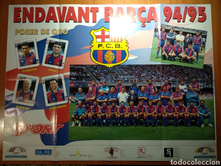 Coleccionismo deportivo: P&oacute;ster Endavant Bar&ccedil;a 94/95 - Foto 2
