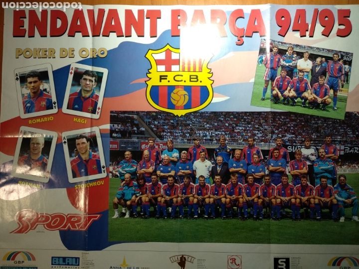 Coleccionismo deportivo: P&oacute;ster Endavant Bar&ccedil;a 94/95 - Foto 1