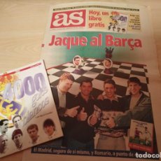 Coleccionismo deportivo: DIARIO AS 07 ENERO1995 REAL MADRID - BARÇA , RAUL, LAUDRUP GAINZA, ATHLETIC CON LIBRO 4000 BLANCOS. Lote 195579647
