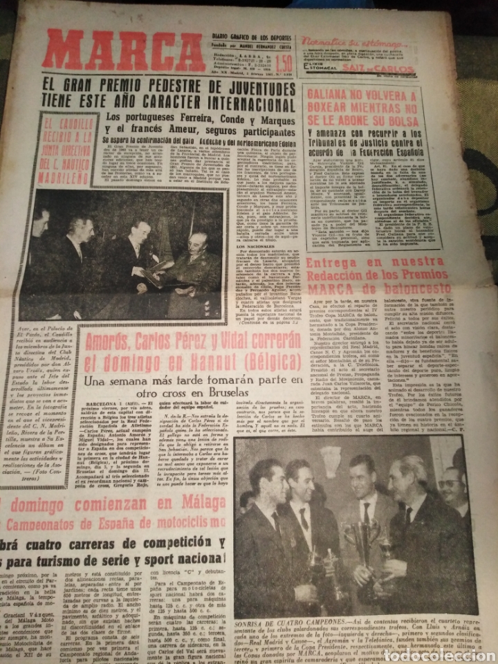 Sports collectibles: MARCA-2/2/61,BOXEO GALIANA NO VOLVER&Aacute; A BOXEAR MIENTRAS NO LE PAGEN,ENTREVISTA TRASERA