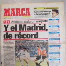 Coleccionismo deportivo: MARCA-25/11/91,ATLÉTICO SOLO UN EMPATE 1-1,MADRID DE RECORD 2-0AL MALLORCA,RALLY KANKKUNEN AVENTAJA. Lote 204747853