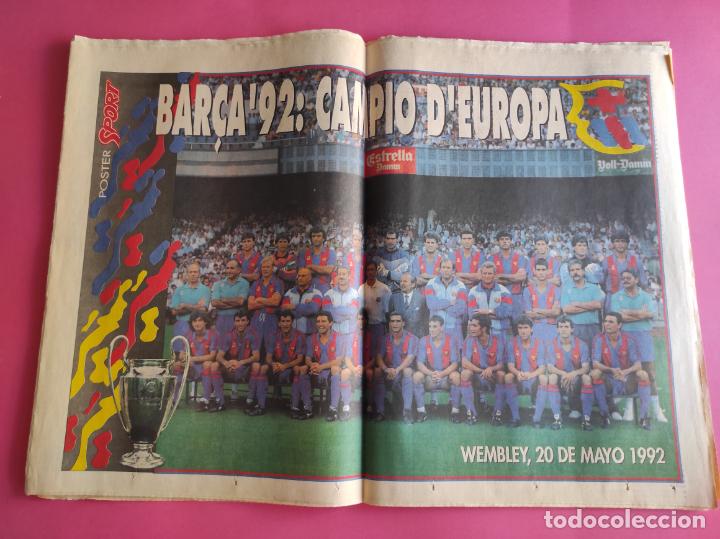 Coleccionismo deportivo: DIARIO SPORT 1992 FC BARCELONA CAMPEON COPA DE EUROPA WEMBLEY 1ª EDICION POSTER PLANTILLA BARÇA 92 - Foto 2 - 214655702