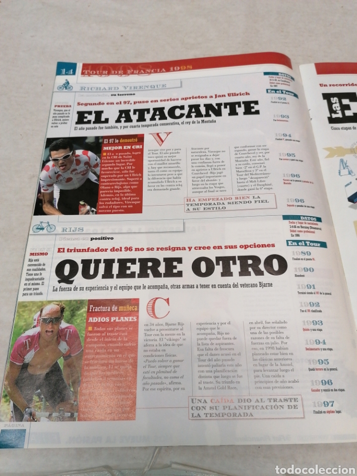 Coleccionismo deportivo: Gu&iacute;a marca tour 98 - Foto 3