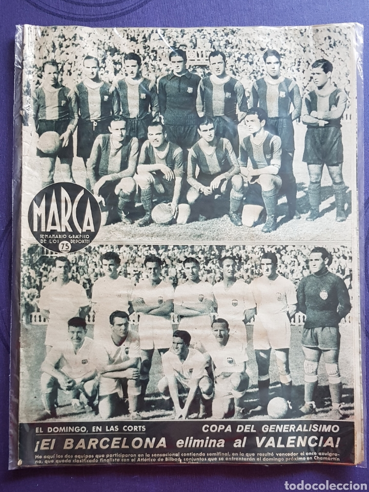 Collectionnisme sportif: Marca n&deg;175, 16-6-1942 Barcelona-Valencia