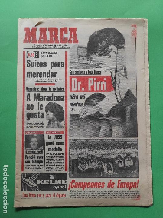 Collectionnisme sportif: DIARIO MARCA 1984 SELECCION ESPA&Ntilde;OLA PREPARACION EURO 84 - PIRRI - URRUTI - LAURIDSEN RCD ESPANYOL