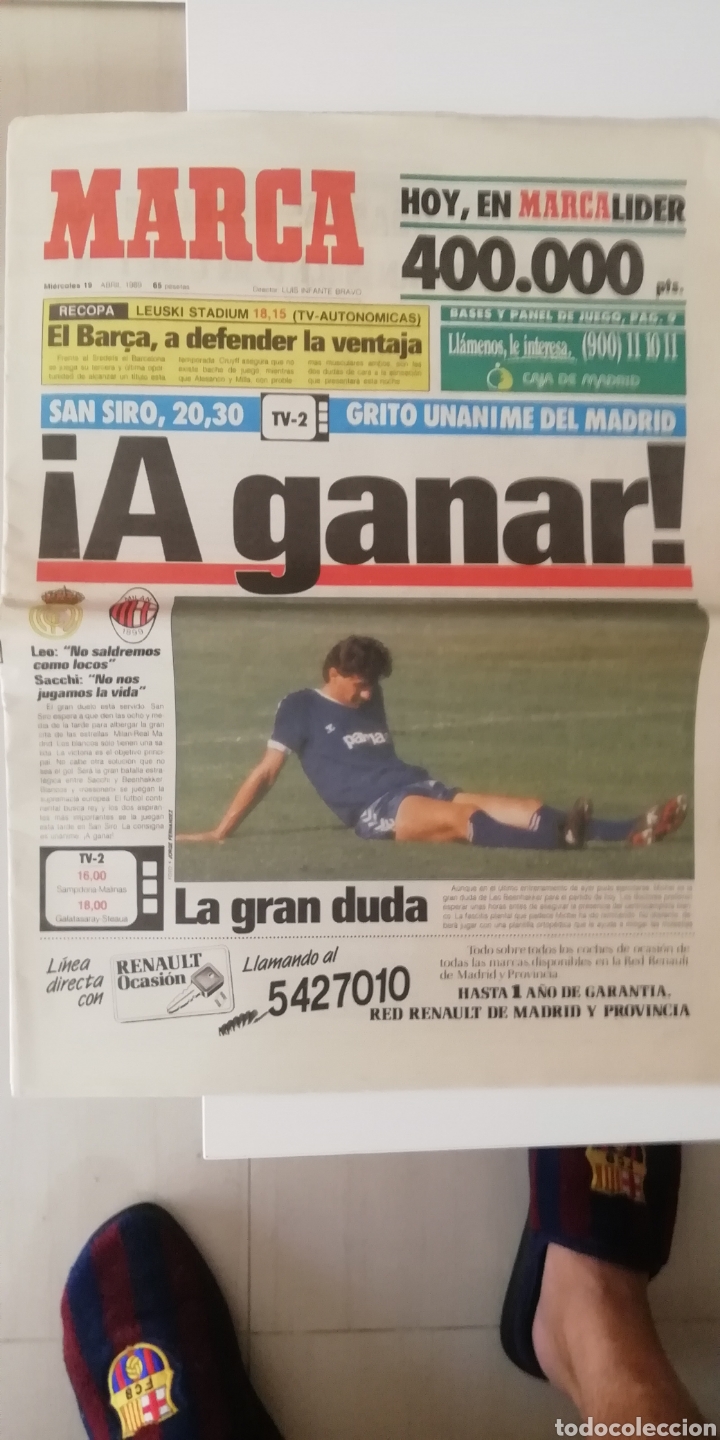Collectionnisme sportif: Milan- Real Madrid Periodico hist&oacute;rico. Marca 1989