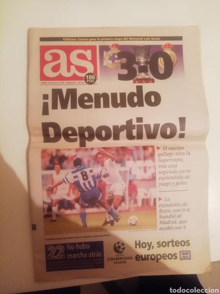 Collectionnisme sportif: Deportivo 3 Real Madrid 0. SUPERCOPA 1995. IDA.