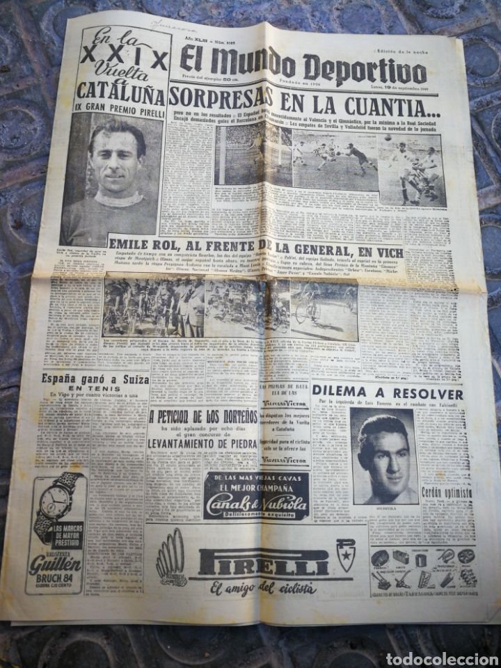 Coleccionismo deportivo: EL MUNDO DEPORTIVO- SORPRESA EN LA CUANTIA+ XXIX VUELTA CICLISTA CATALU&Ntilde;A, 1949.