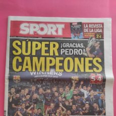 Colecionismo desportivo: DIARIO SPORT FC BARCELONA CAMPEON SUPERCOPA DE ESPAÑA 2015 - BARÇA 15 SUPER COPA SEVILLA. Lote 224274598