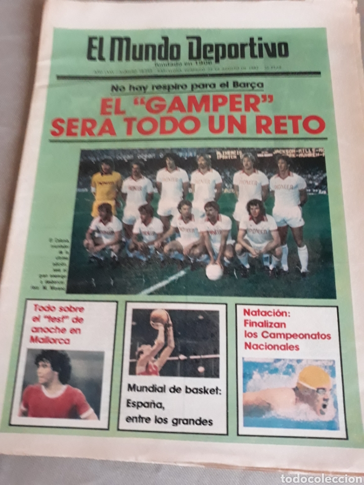 Coleccionismo deportivo: EL MUNDO DEPORTIVO. 22 AGOSTO DE 1982 . MARADONA PRIMER PARTIDO. MUNDIAL DE BALONCESTO COLOMBIA 1982