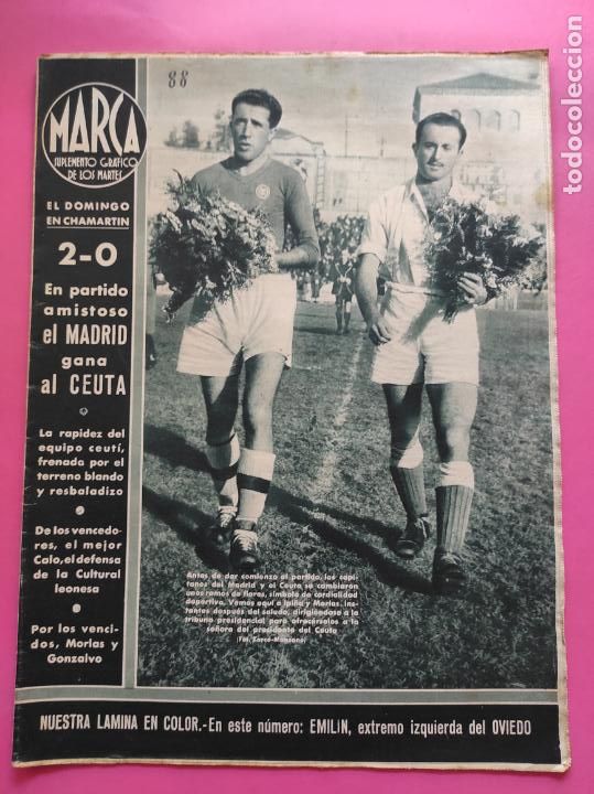 Sammelleidenschaft Sport: PERIODICO MARCA 1943 AMISTOSO REAL MADRID 2-0 CEUTA - SEVILLA 4-1 BETIS