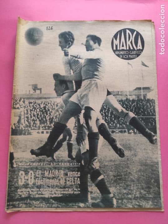 Collectionnisme sportif: PERIODICO MARCA 1944 LIGA 43/44 ATLETICO AVIACION - SEVILLA 4-0 REAL SOCIEDAD - ZARAGOZA CE SABADELL