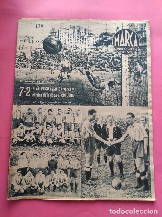 Collectionnisme sportif: PERIODICO MARCA 1944 COPA 43/44 ATLETICO AVIACION-CORDOBA - NASTIC - ALGECIRAS - CONSTANCIA - HOCKEY