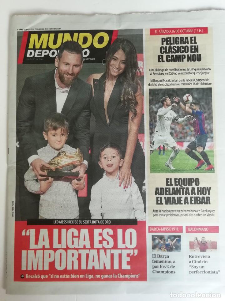 Coleccionismo deportivo: Mundo deportivo: Messi gana su sexta bota de oro