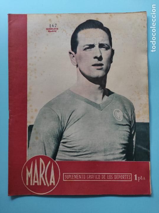Sammelleidenschaft Sport: PERIODICO MARCA 1945 COPA 44/45 - MADRID 5-1 CEUTA - MURCIA 3-3 BARCALDO - QUEREJETA - TENIS MALAGA