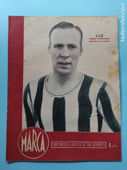 Sammelleidenschaft Sport: PERIODICO MARCA 1945 LIGA 44/45 DEPOR BIENZOBAS - SPORTING GIJON - MURCIA - ESPA&Ntilde;OL - SEVILLA