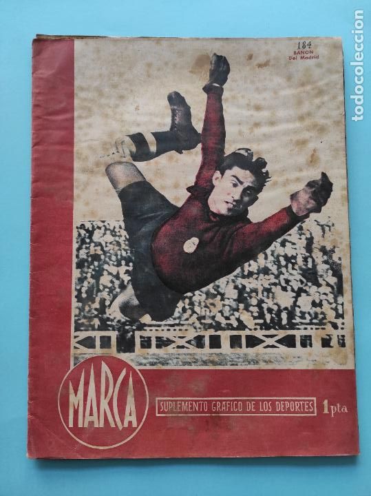 Sammelleidenschaft Sport: PERIODICO MARCA 1945 JORNADA 26 LIGA 44/45 MADRID 4-1 SPORTING GIJON - ESPA&Ntilde;OL - VALENCIA - OVIEDO