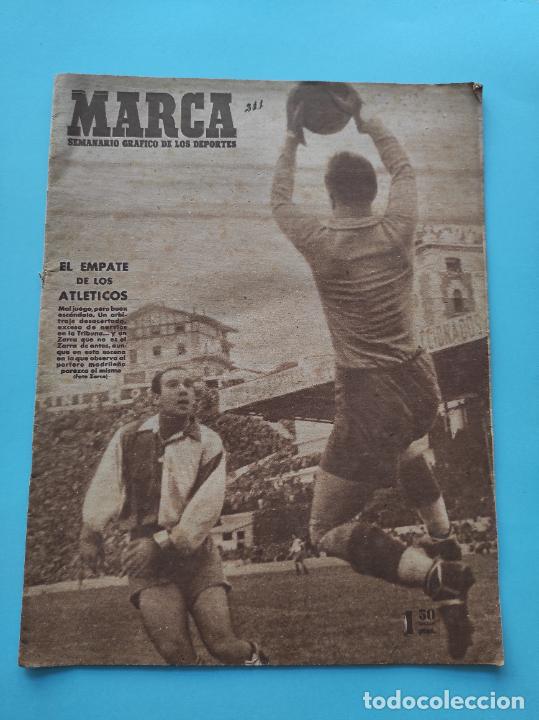 Sammelleidenschaft Sport: PERIODICO MARCA 1947 JORNADA 5 LIGA 47/48 SPORTING ALCOYANO - SEVILLA - UD LEVANTE 8-0 MALLORCA