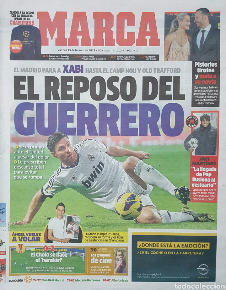 Sammelleidenschaft Sport: DIARIO MARCA - 15/02/2013 - AT.MADRID vs RUBIN KAZAN - LEVANTE vs OLYMPIAKOS