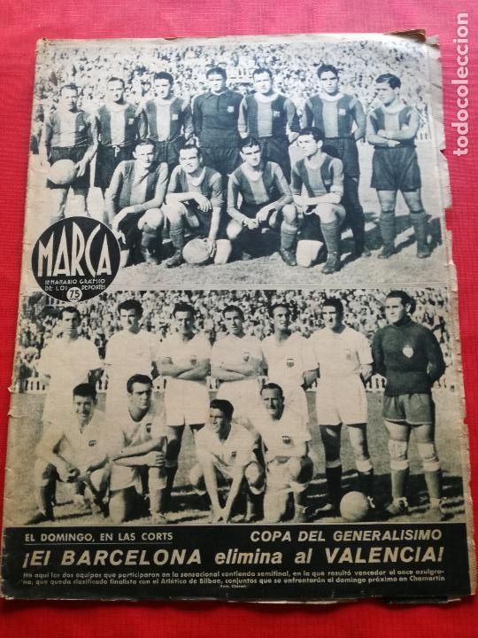 Sammelleidenschaft Sport: PERIODICO MARCA 1942 SEMIFINAL COPA 41/42 BAR&Ccedil;A-VALENCIA VALLADOLID-ATHLETIC - VALENCIA-INDACHU