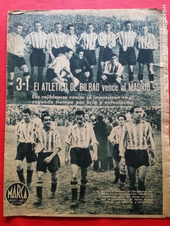 Sammelleidenschaft Sport: PERIODICO MARCA 1943 LIGA 43/44 ATHLETIC BARRIE LEZAMA - SABADELL - ESPA&Ntilde;OL - REAL SOCIEDAD