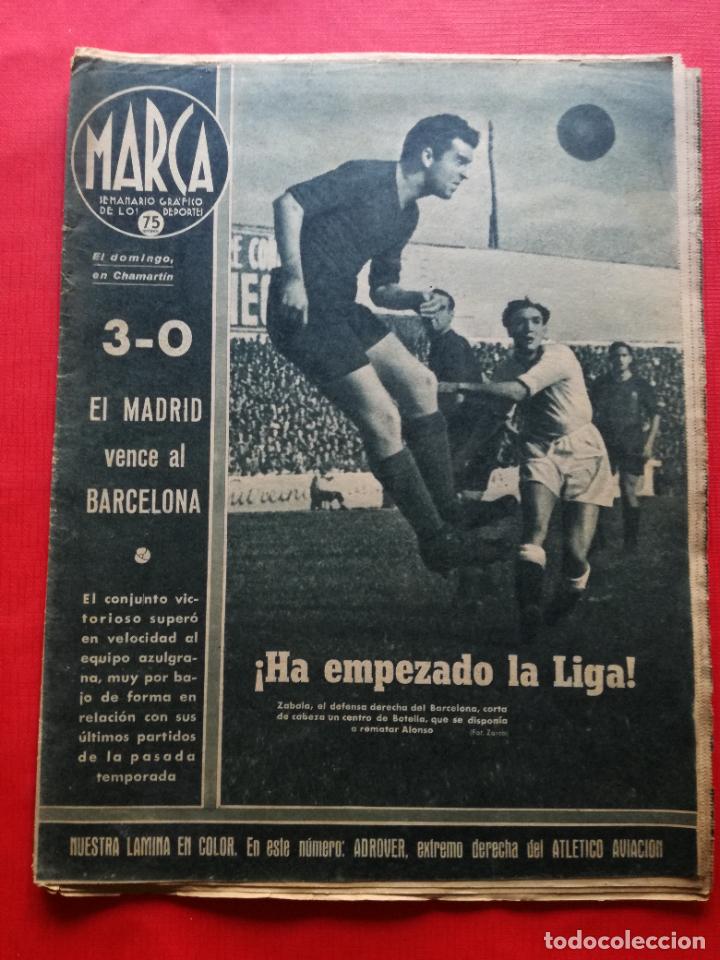 Sammelleidenschaft Sport: PERIODICO MARCA 1942 LIGA 42/43 MADRID 3-0 BAR&Ccedil;A ESPA&Ntilde;OL GRANADA SEVILLA 6-0 ZARAGOZA VALENCIA