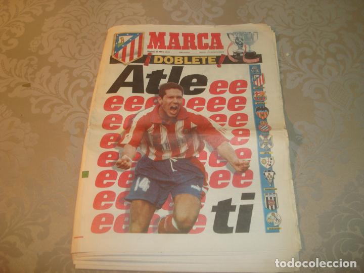 Colecionismo desportivo: doblete atletico de madrid diario marca con posters central 26 mayo 1996 simeone portada